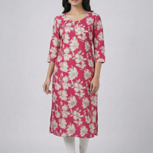 pink floral kurta